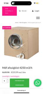 2x Afzuigkist 4250m3/h, Ophalen of Verzenden, Zo goed als nieuw, Afzuiger