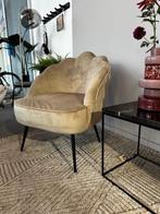 Fauteuil champagne - velvet fauteuil beige - beige fauteuil, Ophalen, Overige kleuren, Nieuw, Eén