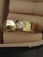 14 kr Gouden ring 585 gekeurd met 0,75crt Briljant, Sieraden, Tassen en Uiterlijk, Ringen, 20 of groter, Heer, Ophalen of Verzenden