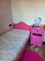 >Leuk roze hartjes eenpersoonsbed met nachtkastje en matras, Ophalen, 85 tot 100 cm, Zo goed als nieuw, Matras