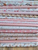 Adv.15 - lieve lapjes katoen met roze voor bv vlaggenslinger, Nieuw, Ophalen of Verzenden, Katoen
