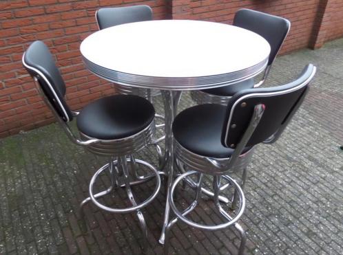 FIFTIES SIXTIES AMERIKAANSE BARKRUKKEN BEL AIR BAR TAFEL, Huis en Inrichting, Barkrukken, Zo goed als nieuw, 60 tot 90 cm, Metaal