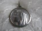 Verzilverd Gesign Lourdes Hanger - Maria 3 cm, Verzenden, Gebruikt, Sieraad, Christendom | Katholiek