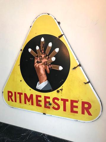 Ritmeester Emaille Reclamebord - Vintage Sigarenreclame beschikbaar voor biedingen