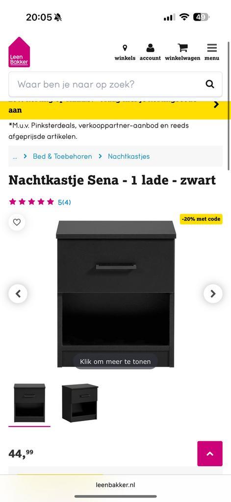 Leen Bakker nachtkastje waarde € 45 mist onderdeel 10, Huis en Inrichting, Slaapkamer | Nachtkastjes, Nieuw, Minder dan 55 cm