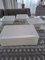 Witte schaaltjes en langwerpige bordjes, Ophalen, Effen, Aardewerk, Schaal of Schalen