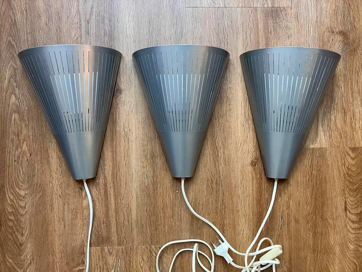 3 x vintage Ikea wandlamp Klyka - v9811 zilverkleurig, Huis en Inrichting, Lampen | Wandlampen, Gebruikt, Metaal, Ophalen of Verzenden