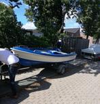 Boot met trailer en 5 pk Mercury kortstaart motor, Watersport en Boten, Vis- en Consoleboten, Ophalen, Gebruikt, Tot 10 pk, 3 tot 6 meter