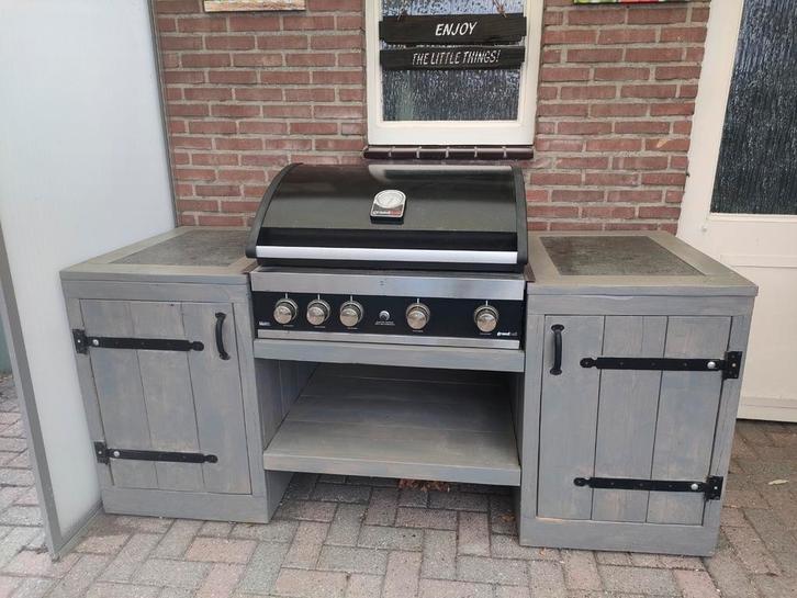 Buitenkeuken Steigerhout met Gasbarbecue, Tuin en Terras, Elektrische barbecues, Nieuw, Ophalen of Verzenden