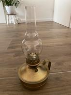 Oude olielamp met glazen kap, Ophalen of Verzenden