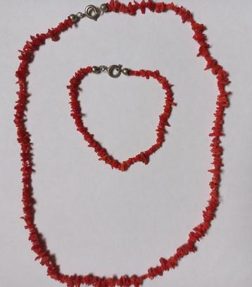 Vintage rode koralen ketting en armband beschikbaar voor biedingen
