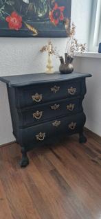 Mooi zwart buikkastje met 3 lades, Huis en Inrichting, Ophalen, Gebruikt, 50 tot 100 cm, 3 of 4 laden