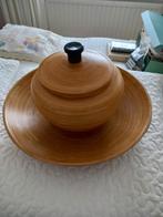Bamboe schaal met pot, Ophalen of Verzenden, Zo goed als nieuw