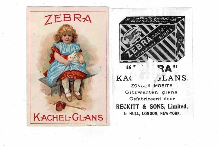 Oude chromo van "ZEBRA", Verzamelen, Merken en Reclamevoorwerpen, Gebruikt, Overige typen, Verzenden