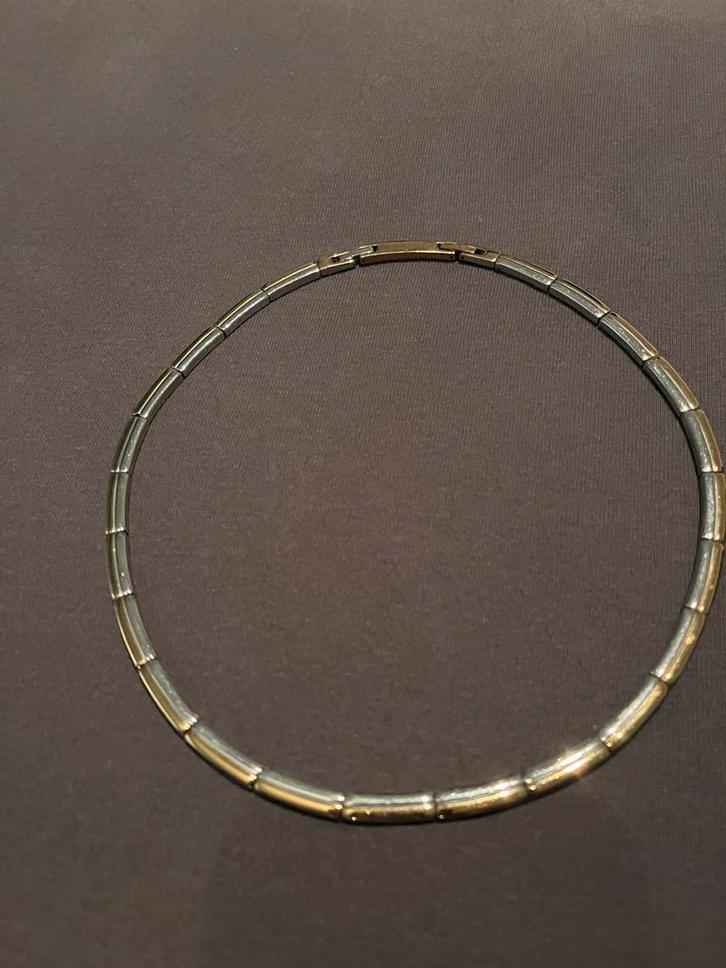 Stalen Ketting Goud/Zilver - Feestdagen!, Sieraden, Tassen en Uiterlijk, Kettingen, Zo goed als nieuw, Overige materialen, Zilver
