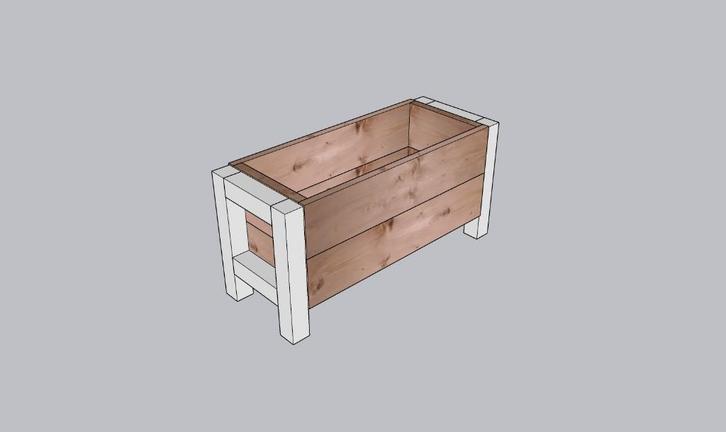 Plantenbak, Tuin en Terras, Bloembakken en Plantenbakken, Nieuw, Hout, Binnen, Balkon, Tuin, 30 tot 60 cm, Rechthoekig, Ophalen