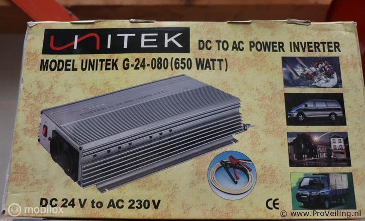 Online Veiling: Unitek omvormer model Unitek G-24-080 (650W), Auto diversen, Overige Auto diversen