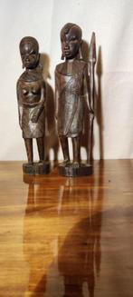 2 afrikaanse houten beeldjes, Ophalen of Verzenden