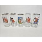 # 5 vintage flintstones glazen. Jaren 60 flintstone glas, Verzamelen, Glas en Borrelglaasjes, Ophalen of Verzenden, Gebruikt, Frisdrankglas