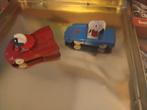 Snoepy en smurf in vintage auto's made Italië, Ophalen of Verzenden, Overige figuren, Zo goed als nieuw, Beeldje of Figuurtje