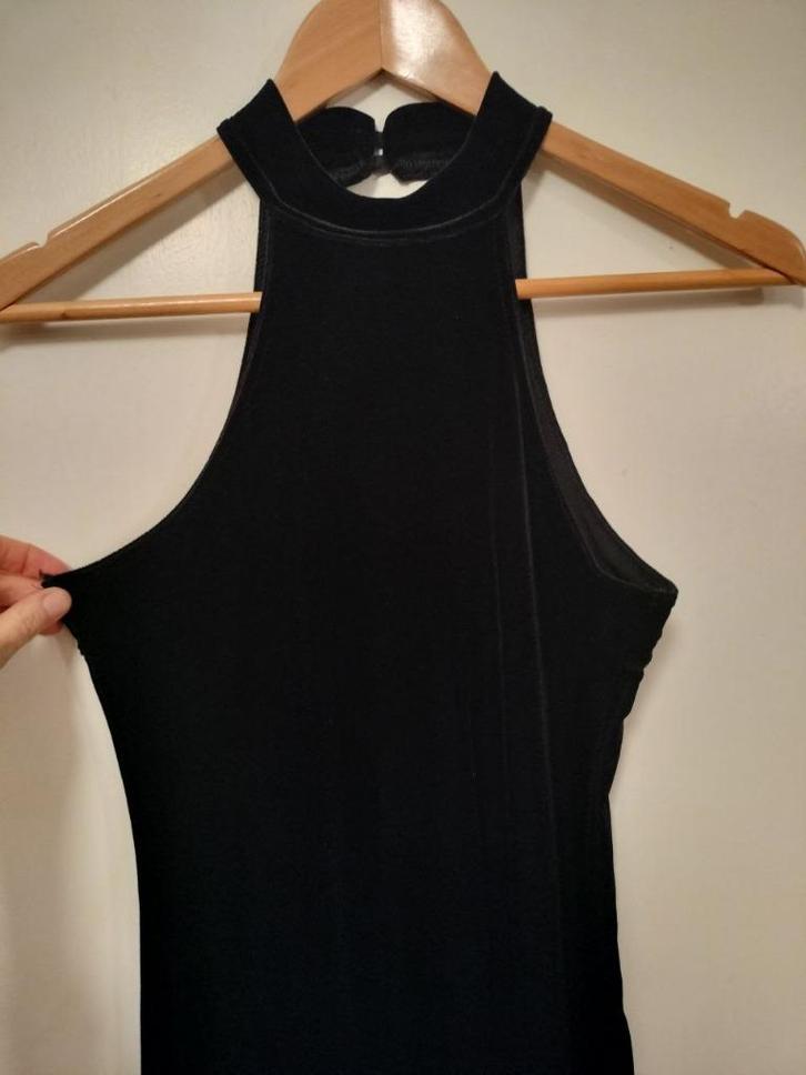 fluwelen zwarte galajurk gelegenheidsjurk lange jurk S/M, Kleding | Dames, Jurken, Zo goed als nieuw, Maat 38/40 (M), Zwart, Onder de knie