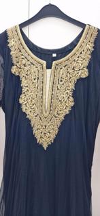 Indiase kleding Zwarte/goud geborduurd, Kleding | Dames, Maat 42/44 (L), Ophalen of Verzenden, Zo goed als nieuw, Zwart
