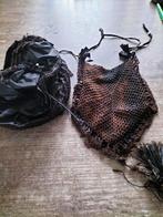 Prachtige antieke rouw doek hoetje tasje, Verzenden