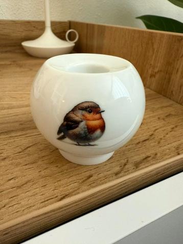 Vintage Arzberg kandelaar kaarsenhouder met roodborst beschikbaar voor biedingen