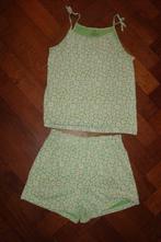 H&M tricot zomer setje, hemd + short groen madelief, mt 140, Meisje, H&M, Ophalen of Verzenden, Zo goed als nieuw