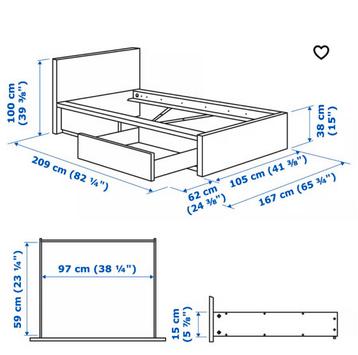 Ikea bedframe met 2 bedlades - afbeelding 3