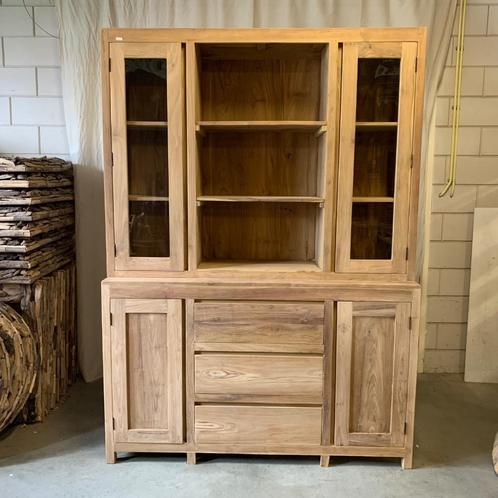 Servieskast - 4 deuren - massief teak - 150 cm - TTM Wonen, Huis en Inrichting, Kasten | Buffetkasten, Nieuw, 150 tot 200 cm, 150 tot 200 cm
