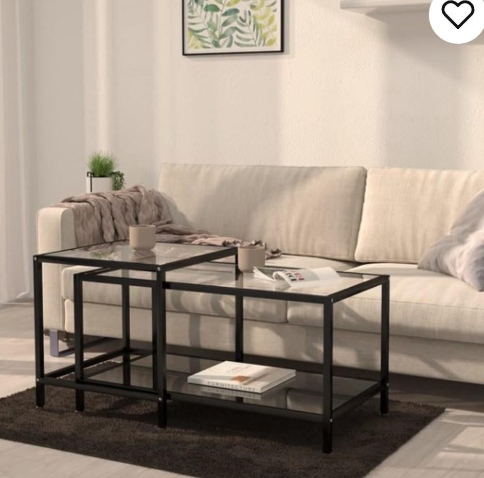 2 glazen salontafeltjes (ikea), Huis en Inrichting, Complete inboedels, Ophalen