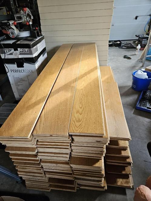 Prachtig eikenhouten lamelparket, in goede staat, ruim 45m2, Doe-het-zelf en Verbouw, Vloerdelen en Plavuizen, Gebruikt, Vloerdelen of -planken