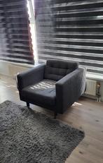 Landskrona Fauteuil (Ikea) - stof-donkergrijs-metaal € 50,-, Ophalen, 75 tot 100 cm, Zo goed als nieuw, Metaal