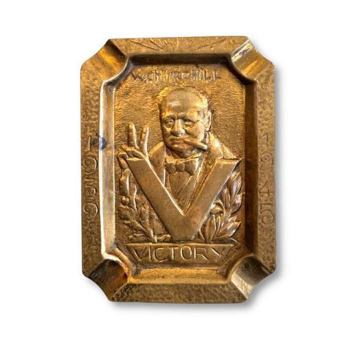 Unieke asbak | Winston Churchill V for Victory, Verzamelen, Militaria | Tweede Wereldoorlog, Landmacht, Embleem of Badge, Nederland