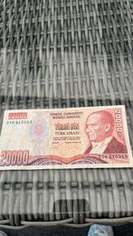 Turkse lira biljet bankbiljet geld 20000 lira 1970 Turkije, Ophalen of Verzenden, Overige landen