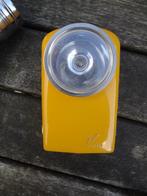 Vintage metalen zaklamp geel merk wonder, Batterij