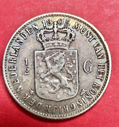 Halve gulden 1905. Fr/Zfr., Postzegels en Munten, Munten | Nederland, Losse munt, ½ gulden, Koningin Wilhelmina, Zilver, Ophalen of Verzenden