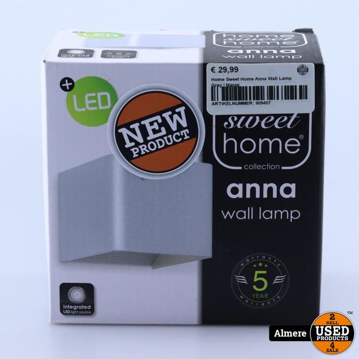 Home Sweet Home wandlamp LED Anna grijs 5W | Nieuw, Huis en Inrichting, Lampen | Wandlampen, Nieuw