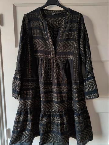 Devotion S ella dress zwart met gouddraad boho Greek dress  beschikbaar voor biedingen