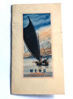 Menu kaartje diner Koninklijke Rotterdamse Lloyd 1952, Verzamelen, Scheepvaart, Verzenden, Zo goed als nieuw, Motorboot, Kaart, Foto of Prent