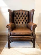 Vintage king chair chesterfield zetel / eenzit / fauteuil, Huis en Inrichting, Ophalen, Gebruikt, Bruin, Eén