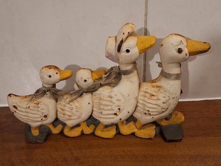 Oude Engelse gietijzeren deurstopper  - Ganzen, Antiek en Kunst, Curiosa en Brocante, Ophalen