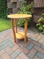 Oud Houten Bloementafeltje, Minder dan 55 cm, Gebruikt, Rond, Ophalen of Verzenden