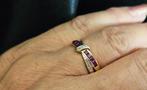 Gouden Vintage ring edelstenen robijn en diamant. 2025/412., ., Ophalen of Verzenden, Zo goed als nieuw, Met edelsteen