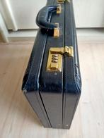Vintage leren attaché koffer met slot, Ophalen of Verzenden