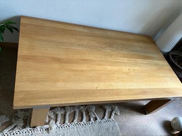 Salontafel, massief licht eiken, geborsteld metalen details beschikbaar voor biedingen