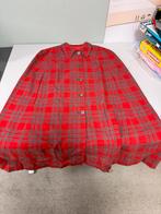 Vintage rode wollen mantel jas cape poncho met ruit L 100cm, Ophalen of Verzenden, Zo goed als nieuw, H, H
