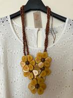 NIEUWHandmade ketting organic sustainable VEGETARISCH IVOOR, Overige materialen, Verstelbaar, Verzenden, Geel
