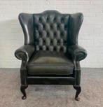 Fauteuil groen lederen Springvale Chesterfield oor fauteuil., Huis en Inrichting, Fauteuils, Ophalen of Verzenden, 75 tot 100 cm